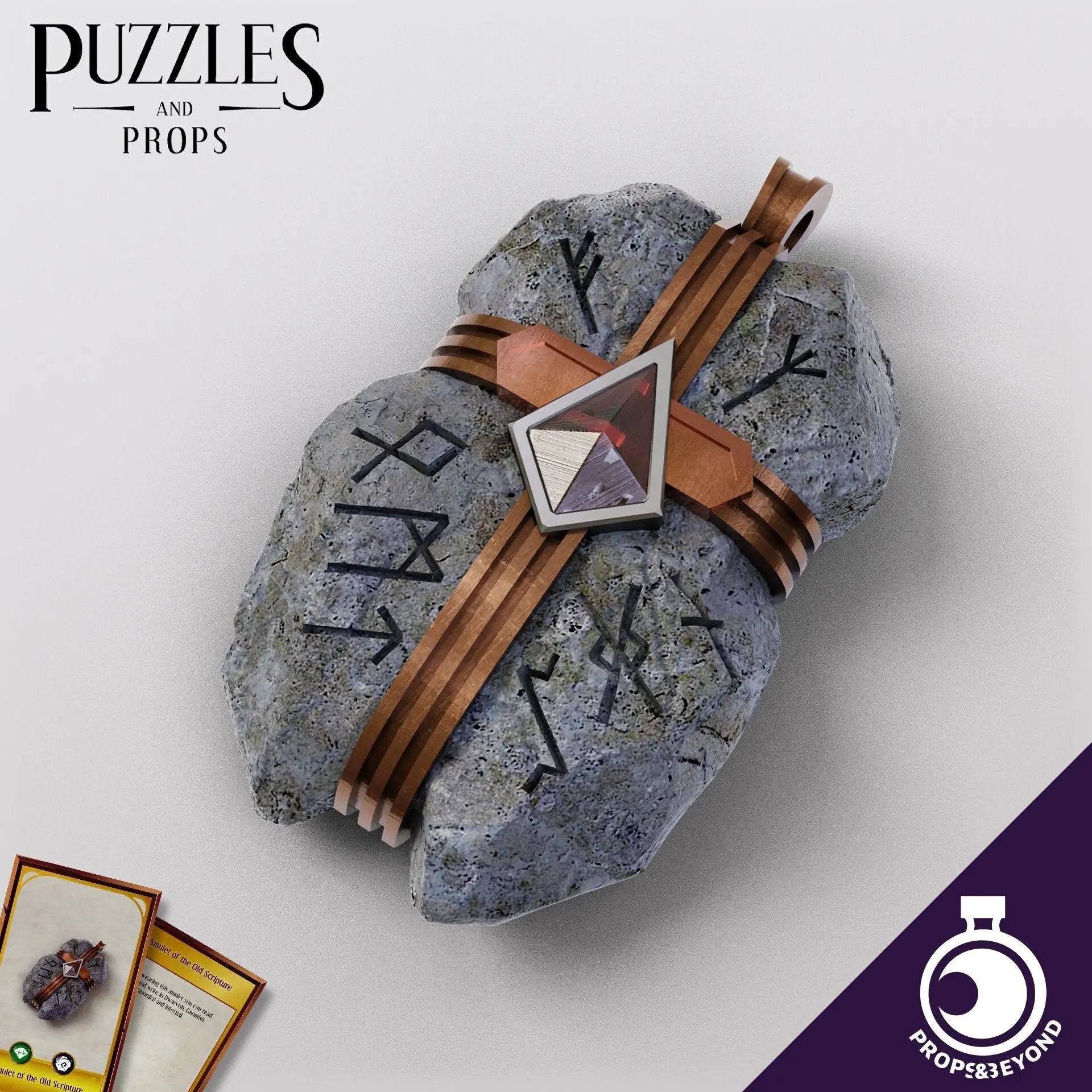 Amulet of the Old Scripture | TTRPG LARP Gaming Prop | Puzzles & Props - Tattles Told 3D