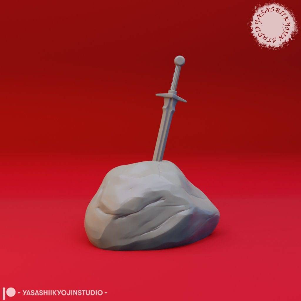 Sword in Stone | TTRPG Scatter Mini | Yasashii Kyojin Studio - Tattles Told 3D