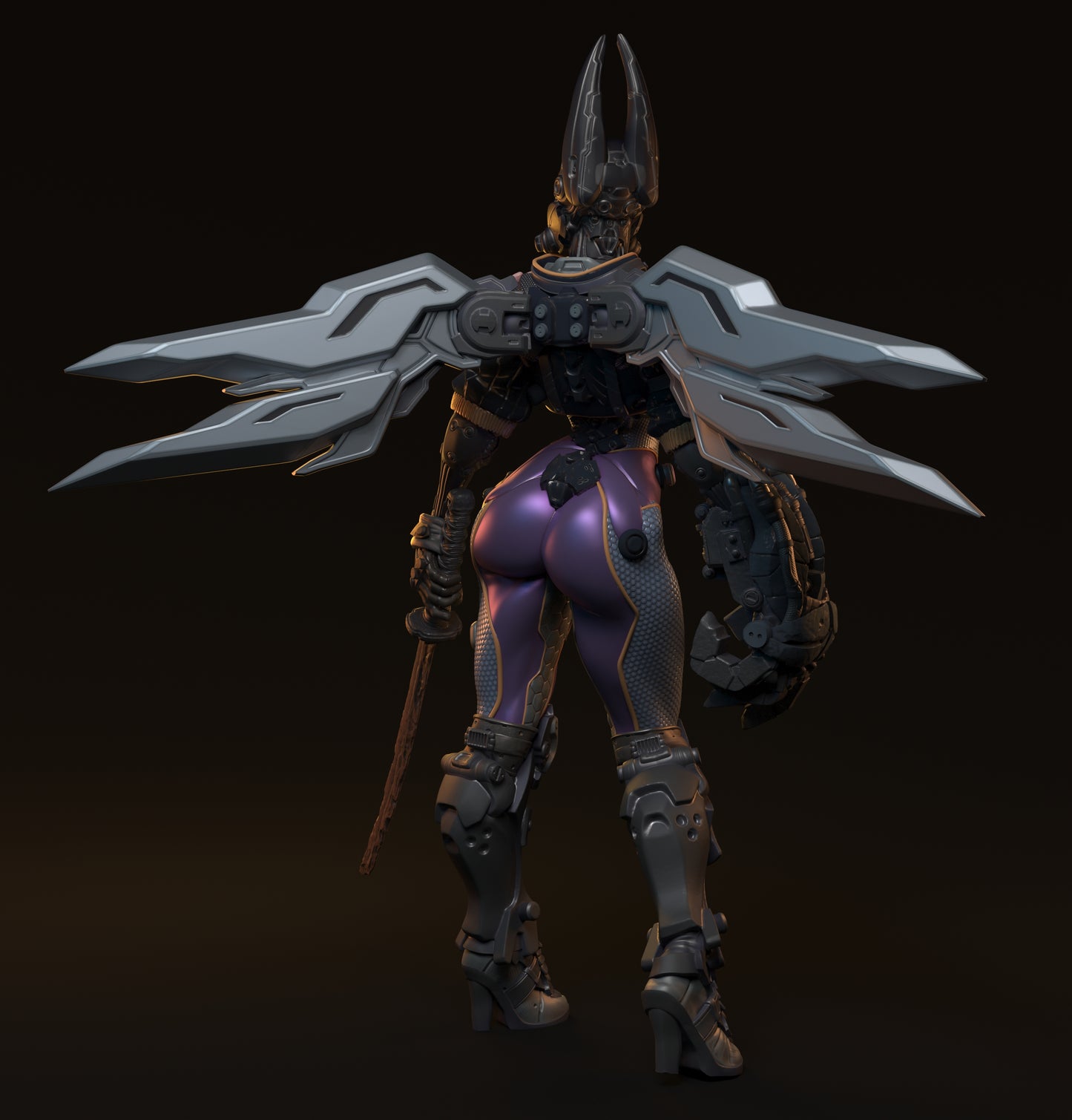 Teska Ai, Cyberpunk Soldier | Pin Up D&D TTRPG Miniature | Hardwitch Games