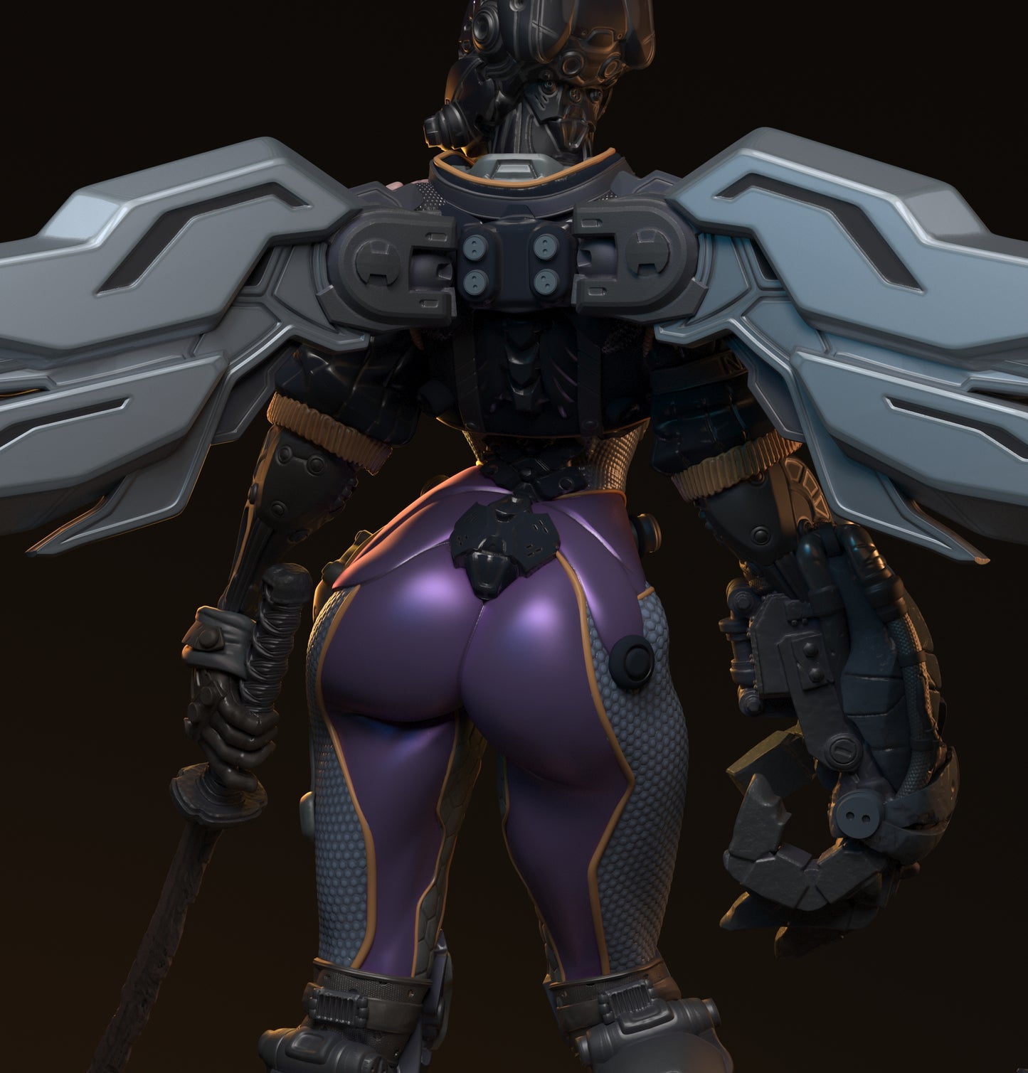 Teska Ai, Cyberpunk Soldier | Pin Up D&D TTRPG Miniature | Hardwitch Games