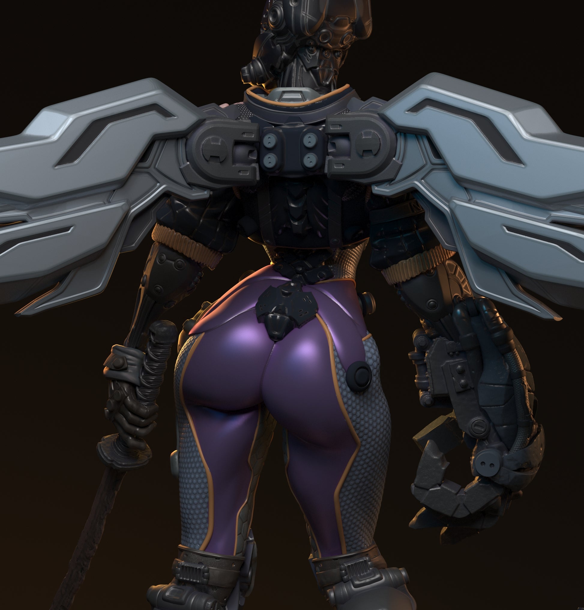 Teska Ai, Cyberpunk Soldier | Pin Up D&D TTRPG Miniature | Hardwitch Games