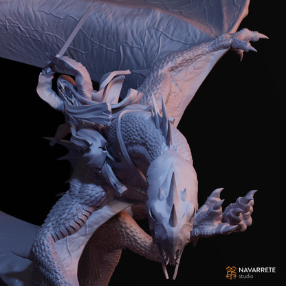 Detailed image of The Nightmare tabletop gaming miniature by Tattles Told 3D from Navarrete Studio featuring dark, intricate design and menacing pose.