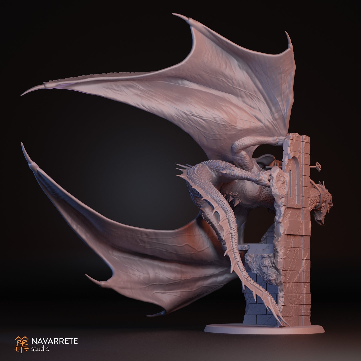 Detailed image of The Perpetual tabletop gaming miniature by Tattles Told 3D from Navarrete Studio, showing intricate sculpting and design.