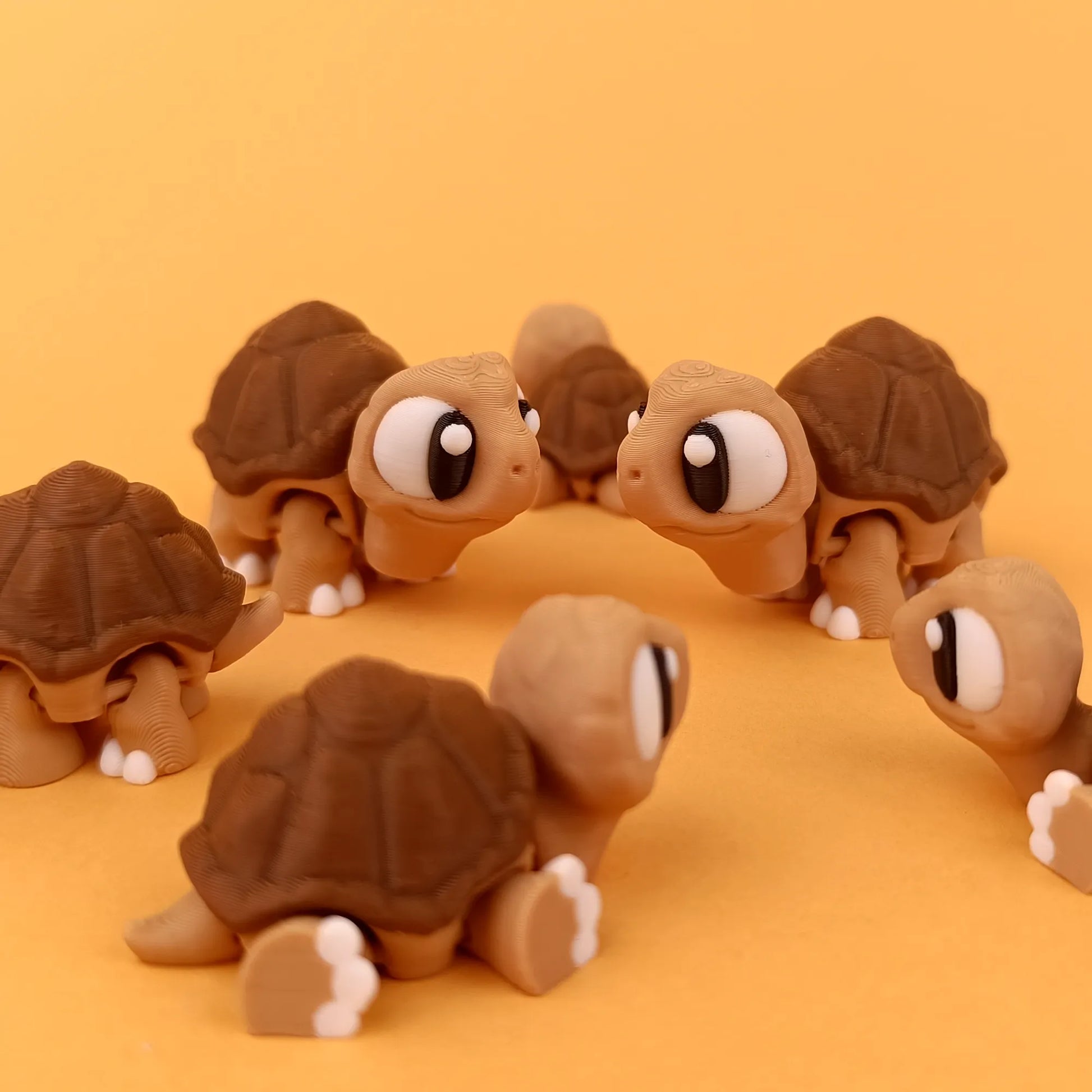 Miniature Tattles Told 3D Flexi Tortoise figurine with detailed tortoise shell and textured limbs, showcasing realistic design.