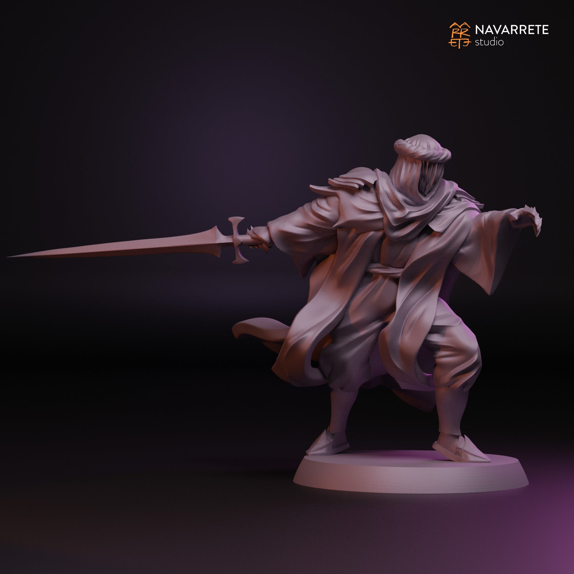 Miniature of the Treacherous Spectre on horseback by Tattles Told 3D, featuring detailed ghostly figure riding a horse for tabletop gaming.