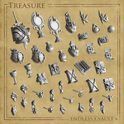 Endless Vault, Weapons, Items, Decor, Terrain | TTRPG Scatter Diorama Kitbashing Miniature | Cast n Play