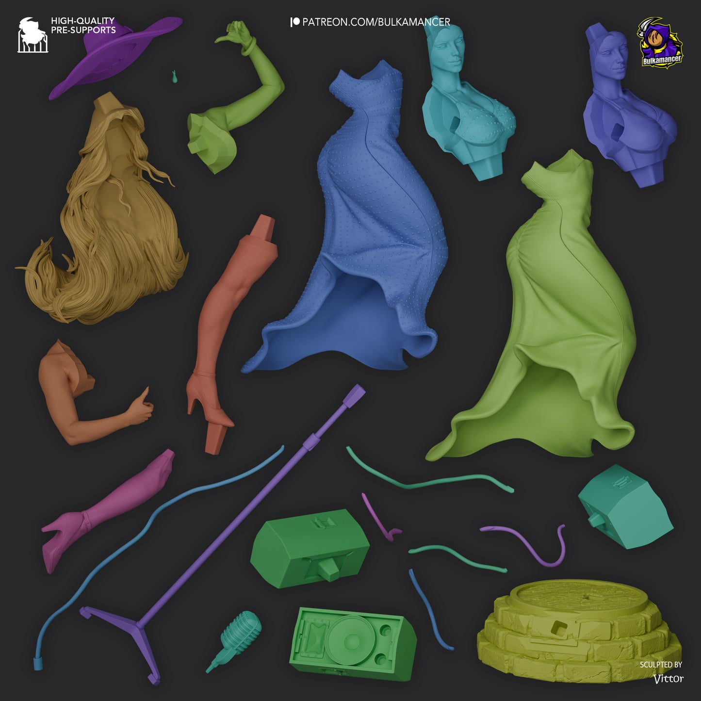 Urban Songstress | Resin Garage Kit Figure Game Fan Art | Bulkamancer Sculpts