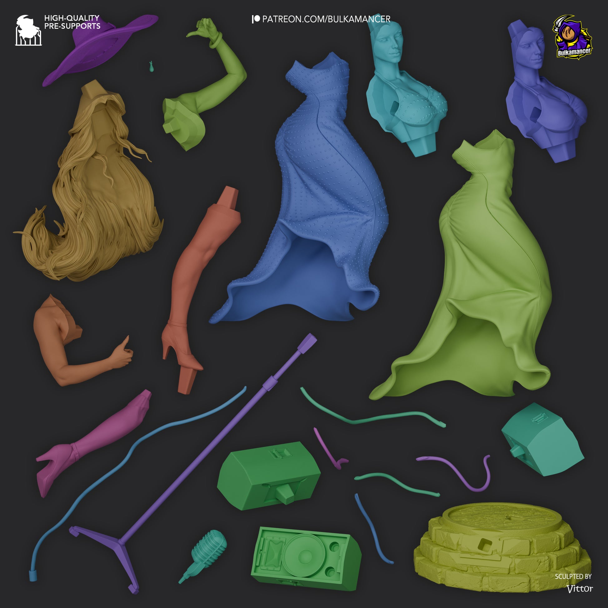 Urban Songstress | Resin Garage Kit Figure Game Fan Art | Bulkamancer Sculpts