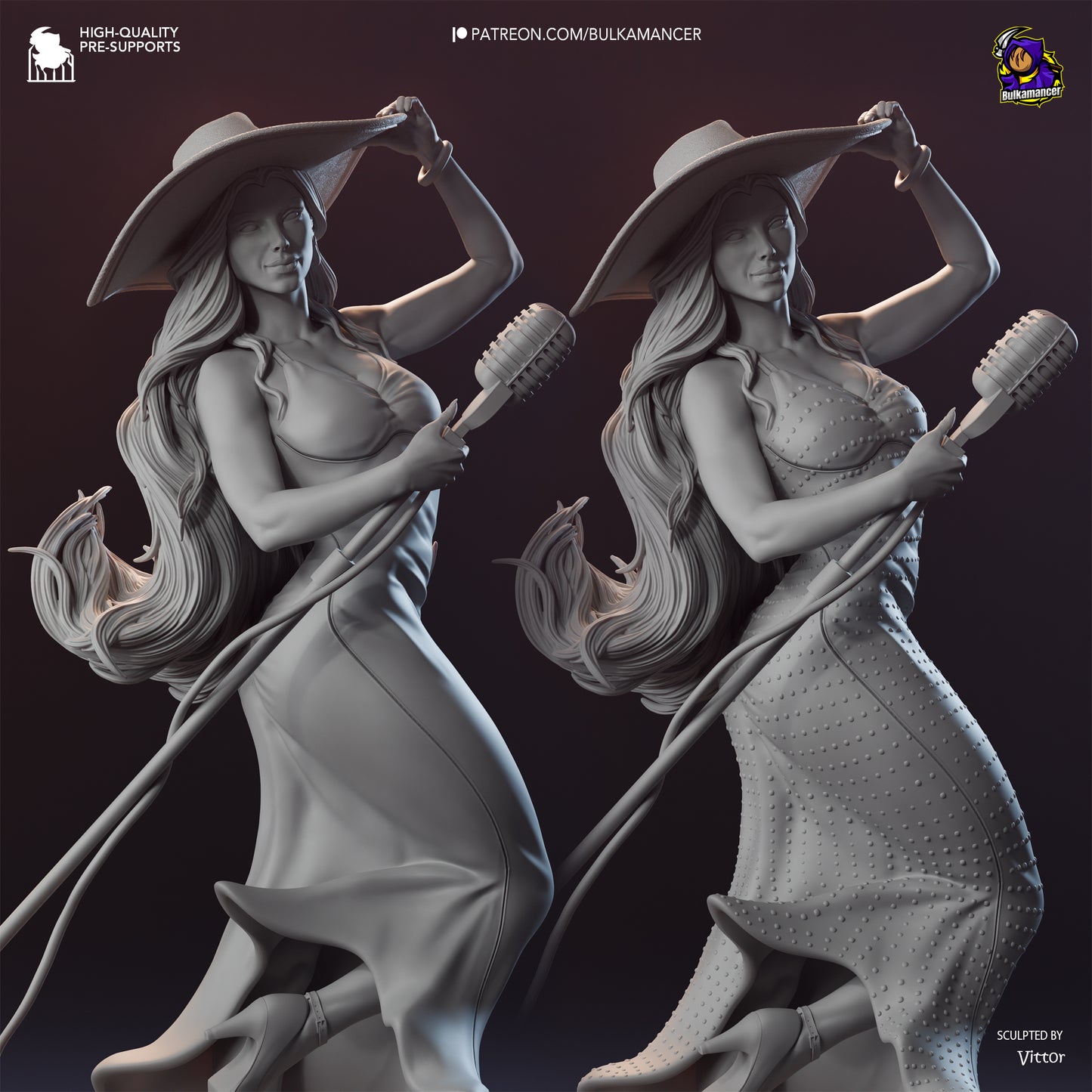 Urban Songstress | Resin Garage Kit Figure Game Fan Art | Bulkamancer Sculpts