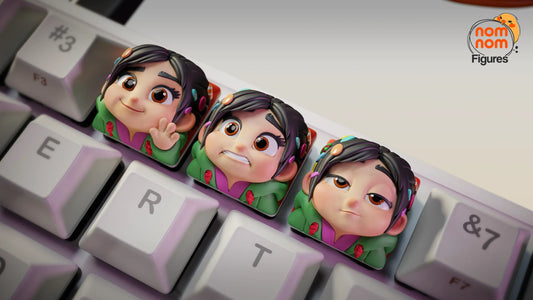 Keycaps - Sweetie Racer | 3D Printed Resin Anime Fan Art | Nomnom Figures