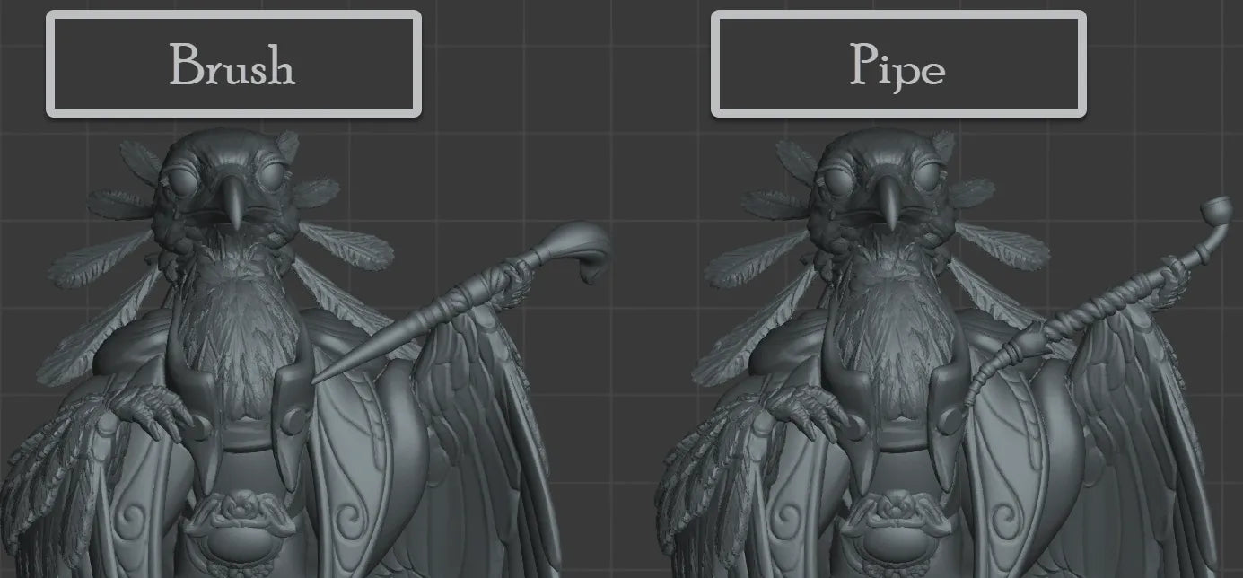 Secretary Bird Artist Painter | Tabletop or Display Scale | D&D Humblewood TTRPG Miniature | Pepunki Creatures