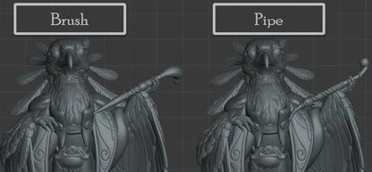 Secretary Bird Artist Painter | Tabletop or Display Scale | D&D Humblewood TTRPG Miniature | Pepunki Creatures