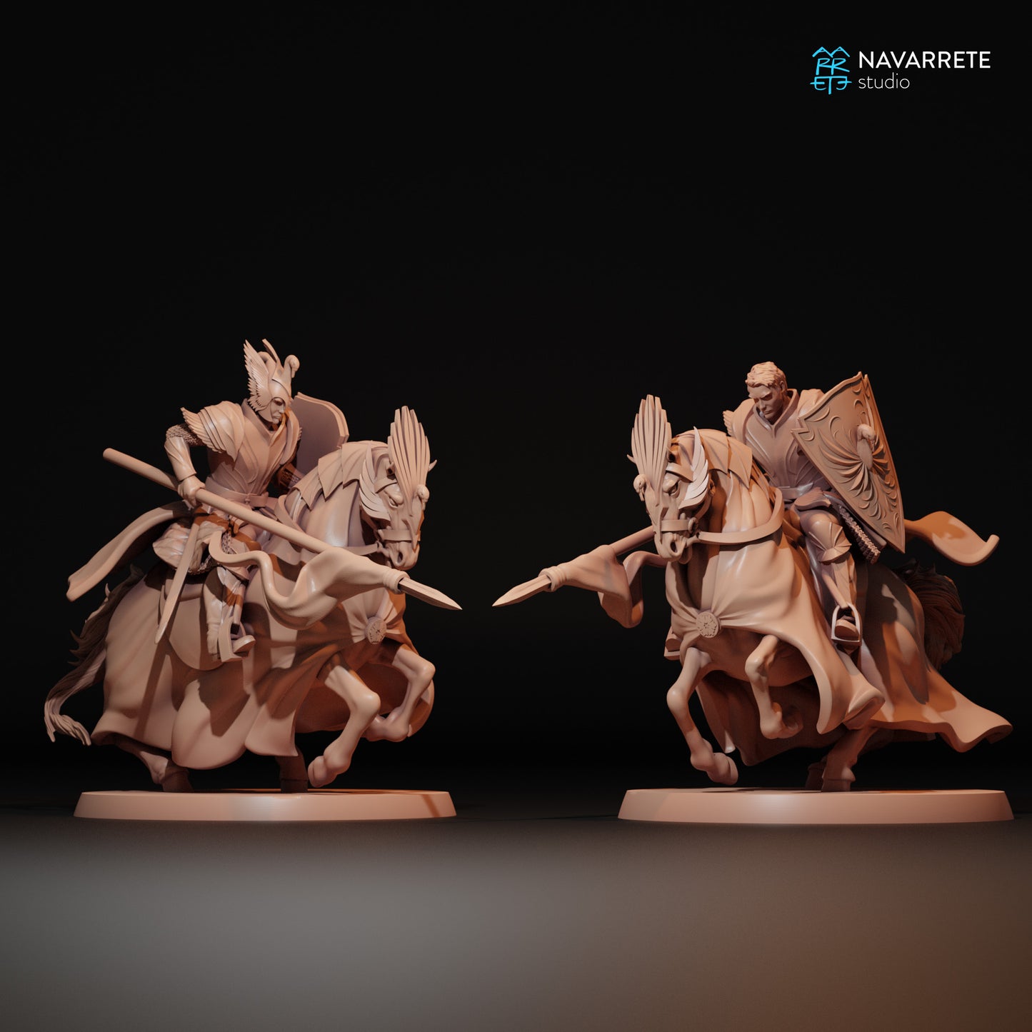 Detailed Tattles Told 3D miniature of Cavalry of the Golden Swan Army from Navarrete Studio for tabletop gaming.