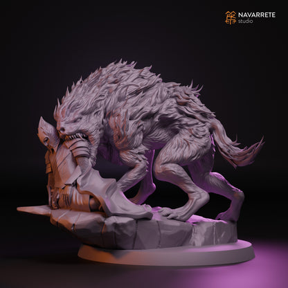 Detailed Warg King tabletop gaming miniature by Tattles Told 3D from Navarrete Studio, featuring intricate design and detailed craftsmanship.