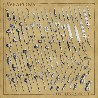 Endless Vault, Weapons, Items, Decor, Terrain | TTRPG Scatter Diorama Kitbashing Miniature | Cast n Play