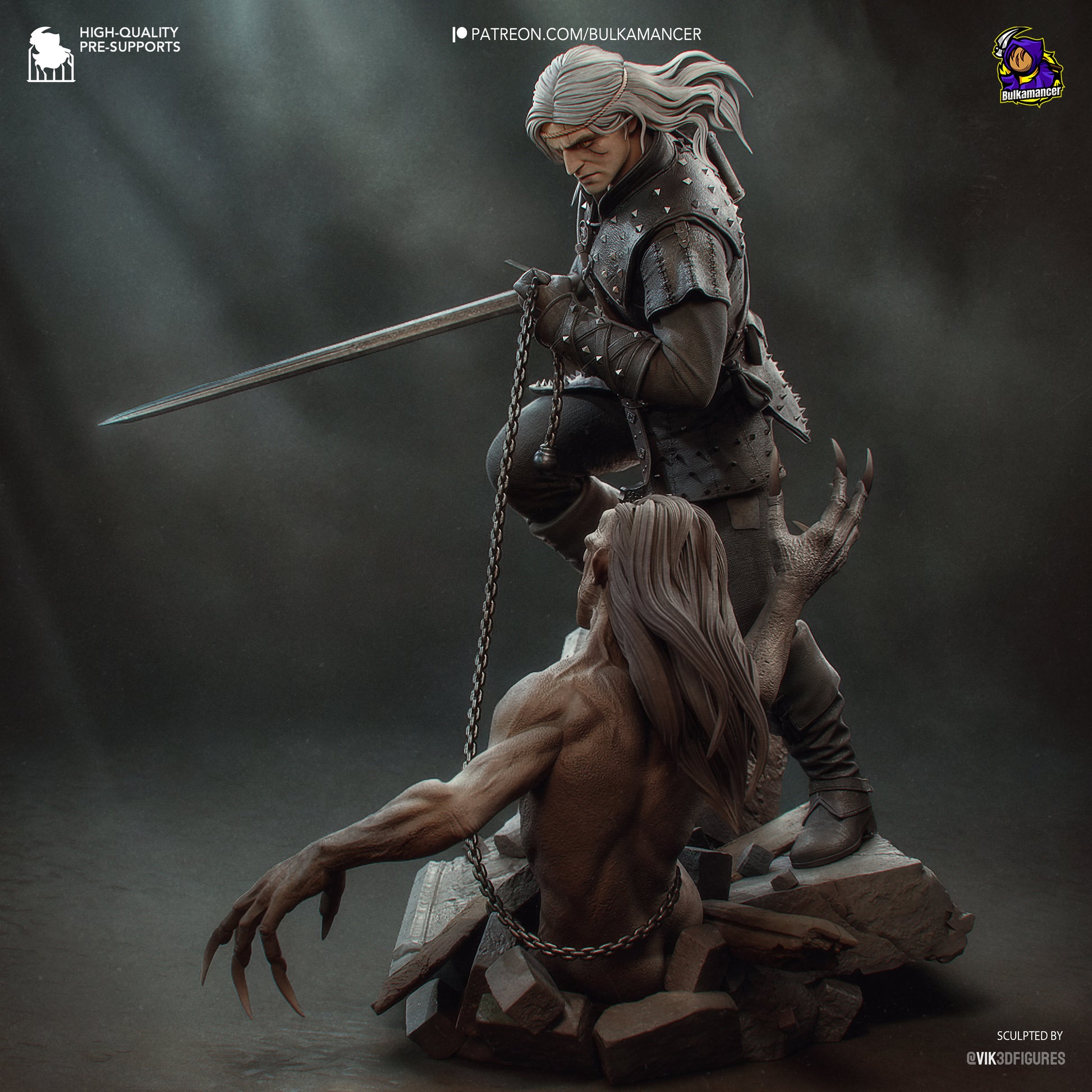 White Haired Butcher | Resin Garage Kit Figure Game Fan Art | Bulkamancer Sculpts
