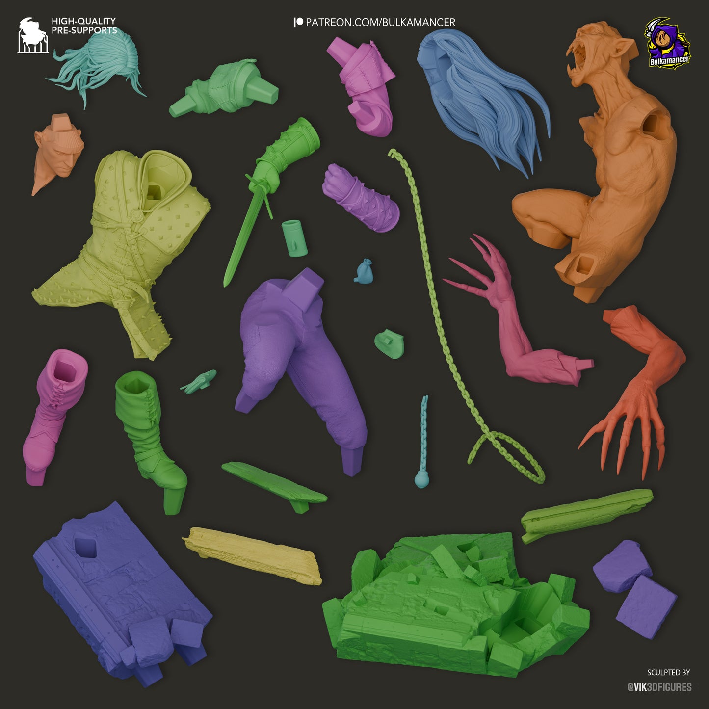 White Haired Butcher | Resin Garage Kit Figure Game Fan Art | Bulkamancer Sculpts