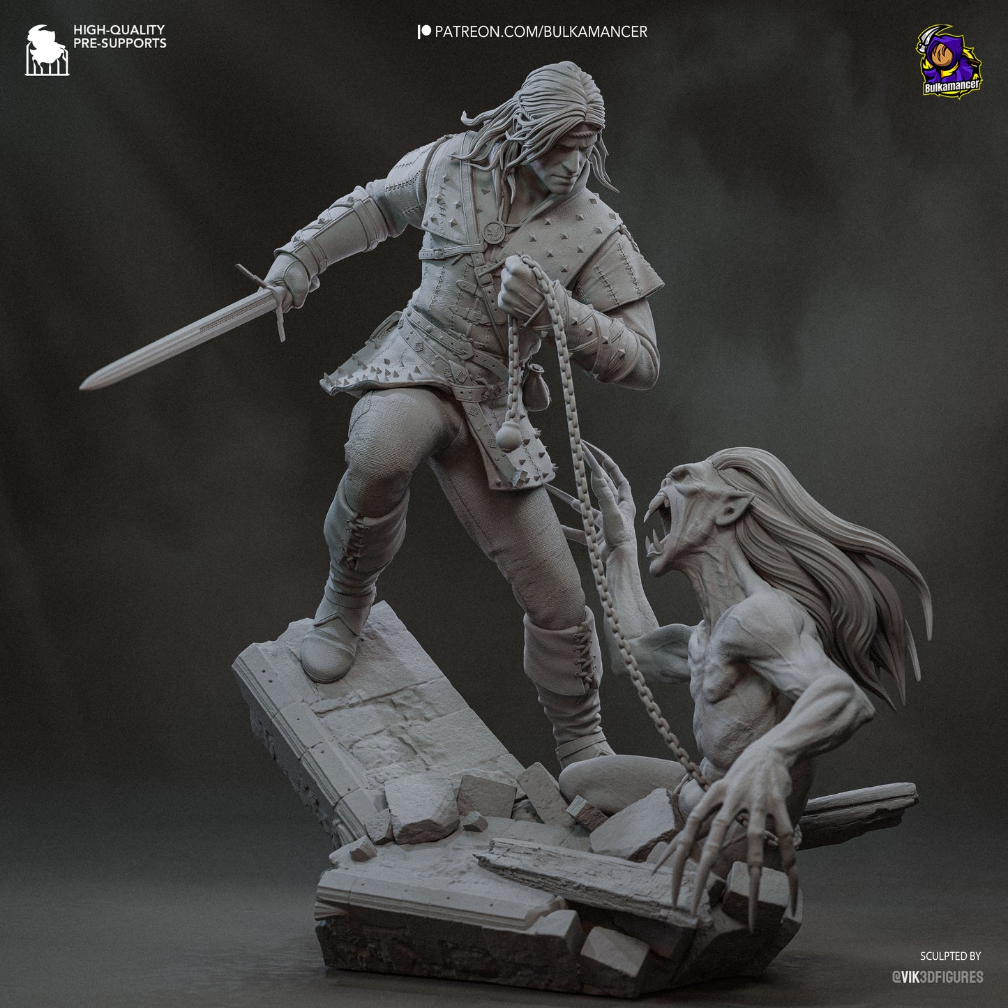 White Haired Butcher | Resin Garage Kit Figure Game Fan Art | Bulkamancer Sculpts