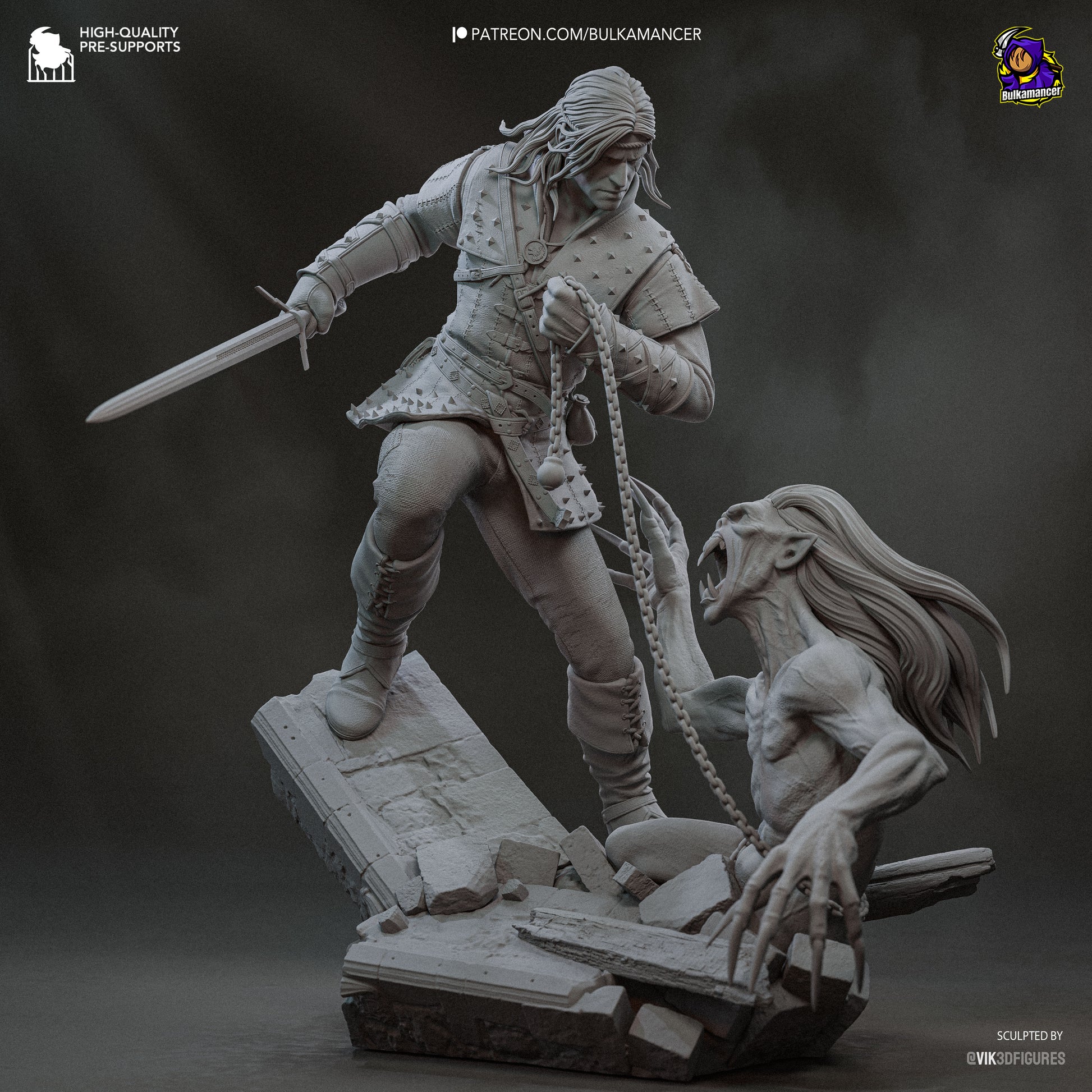 White Haired Butcher | Resin Garage Kit Figure Game Fan Art | Bulkamancer Sculpts