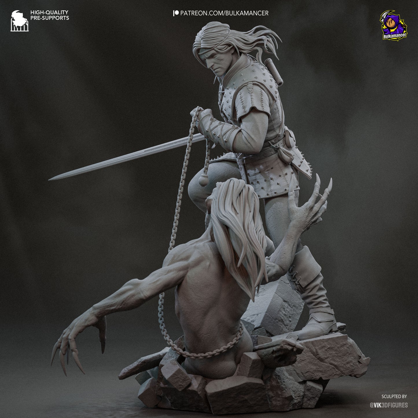 White Haired Butcher | Resin Garage Kit Figure Game Fan Art | Bulkamancer Sculpts