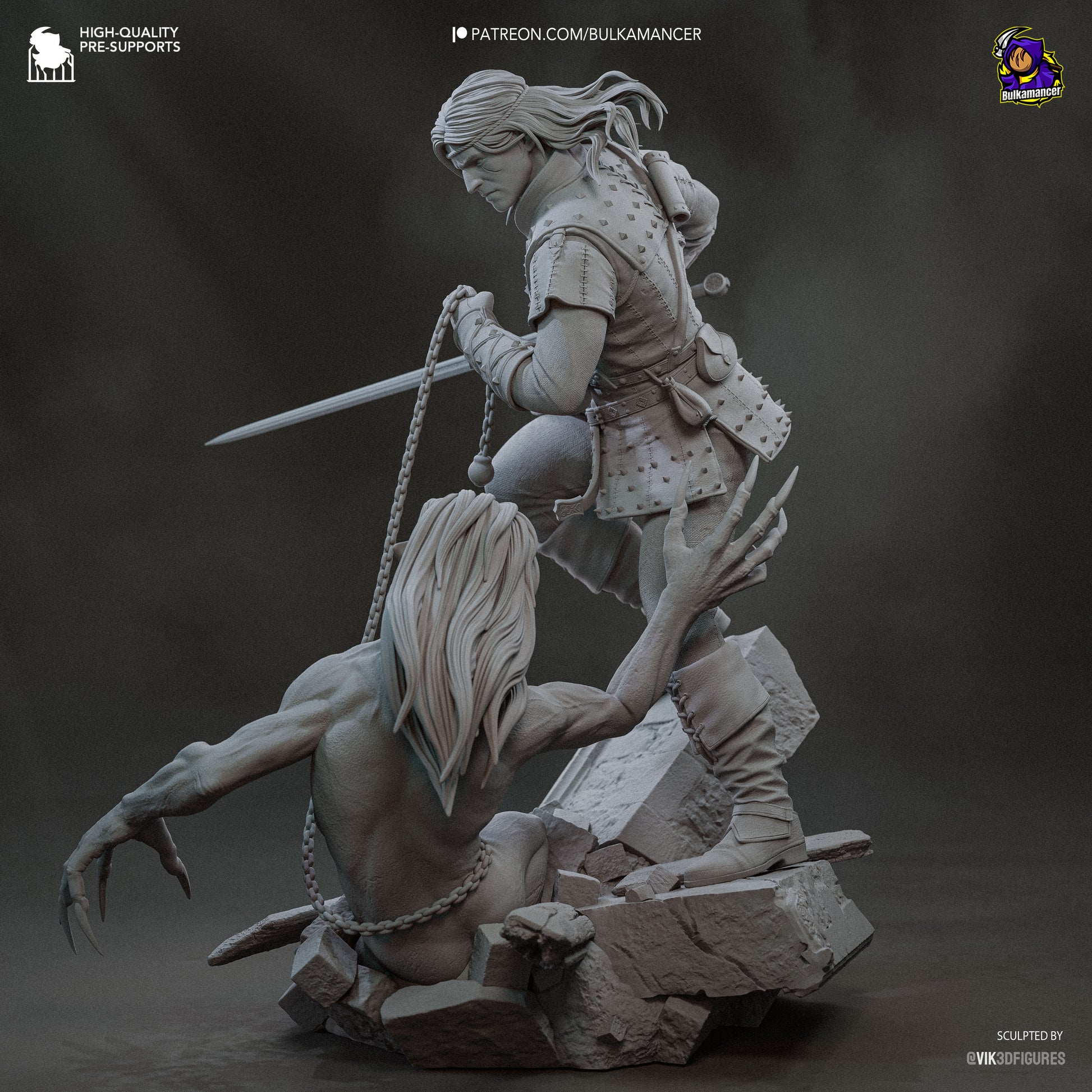 White Haired Butcher | Resin Garage Kit Figure Game Fan Art | Bulkamancer Sculpts