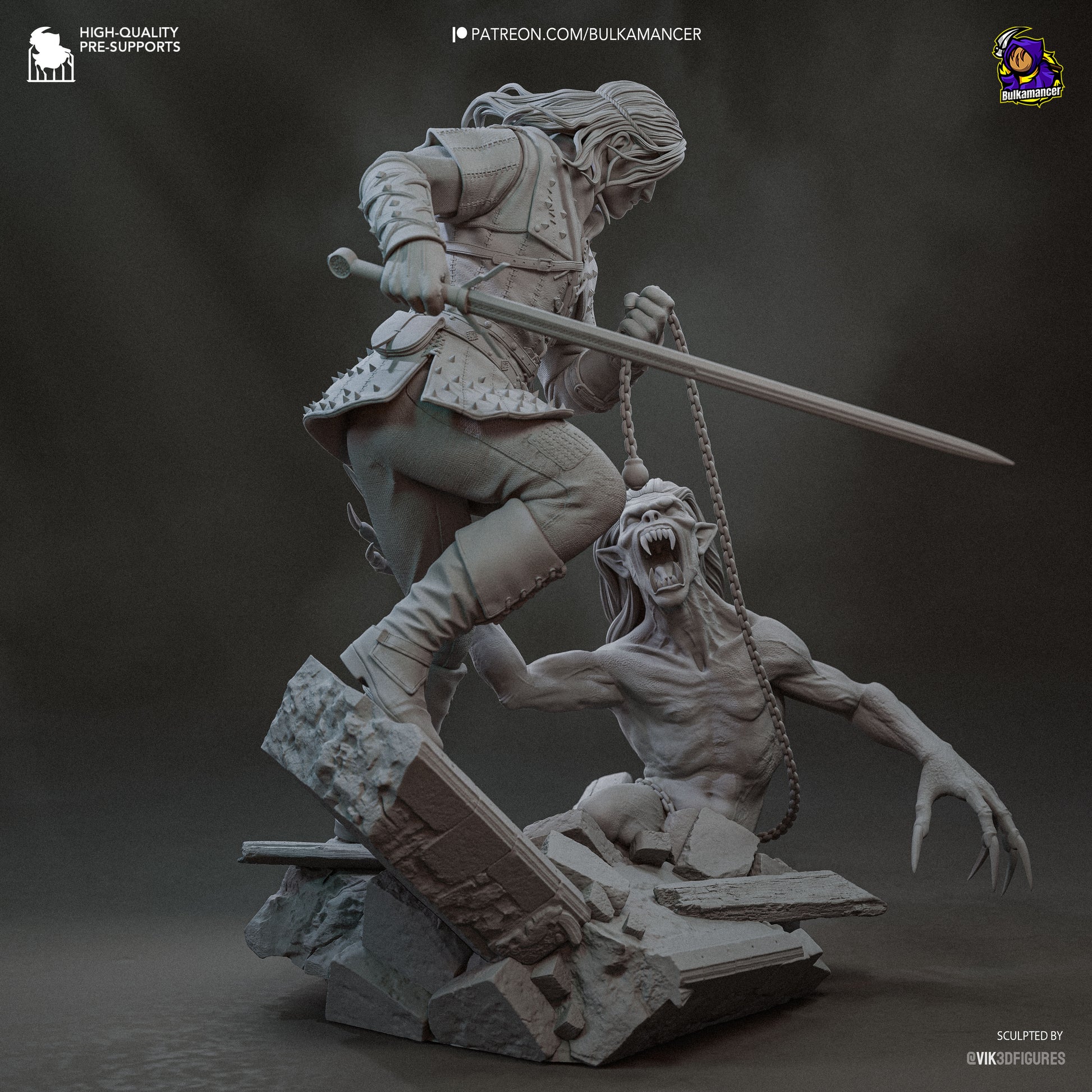 White Haired Butcher | Resin Garage Kit Figure Game Fan Art | Bulkamancer Sculpts