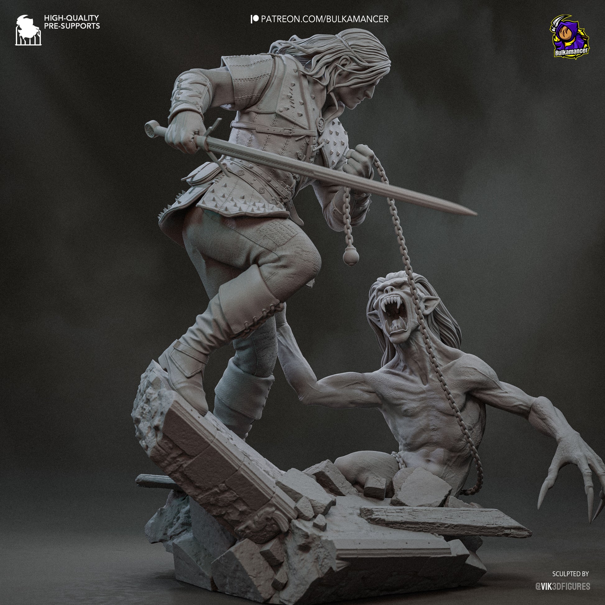 White Haired Butcher | Resin Garage Kit Figure Game Fan Art | Bulkamancer Sculpts