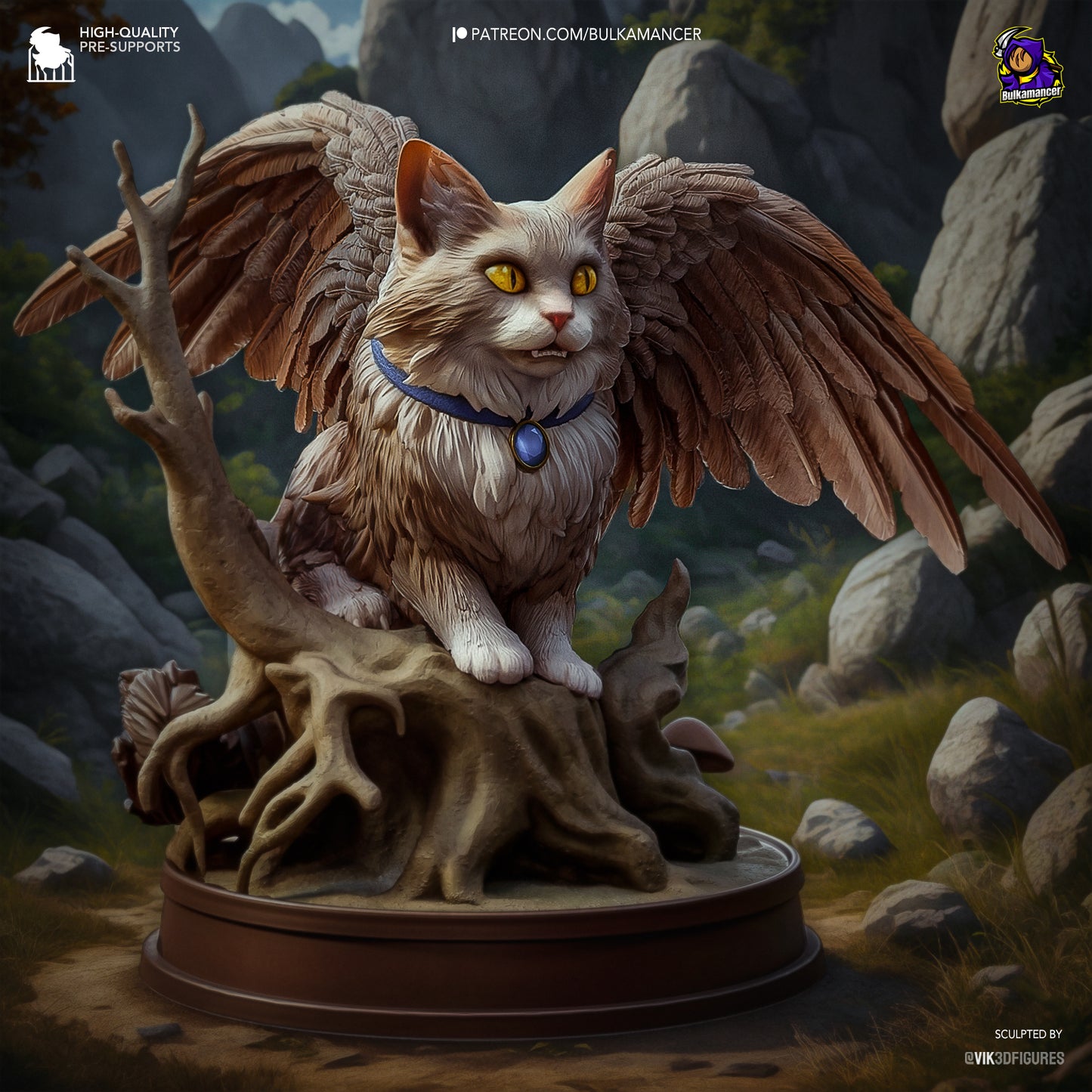 Winged Cat | Resin Garage Kit Figure Game Fan Art | Bulkamancer Sculpts