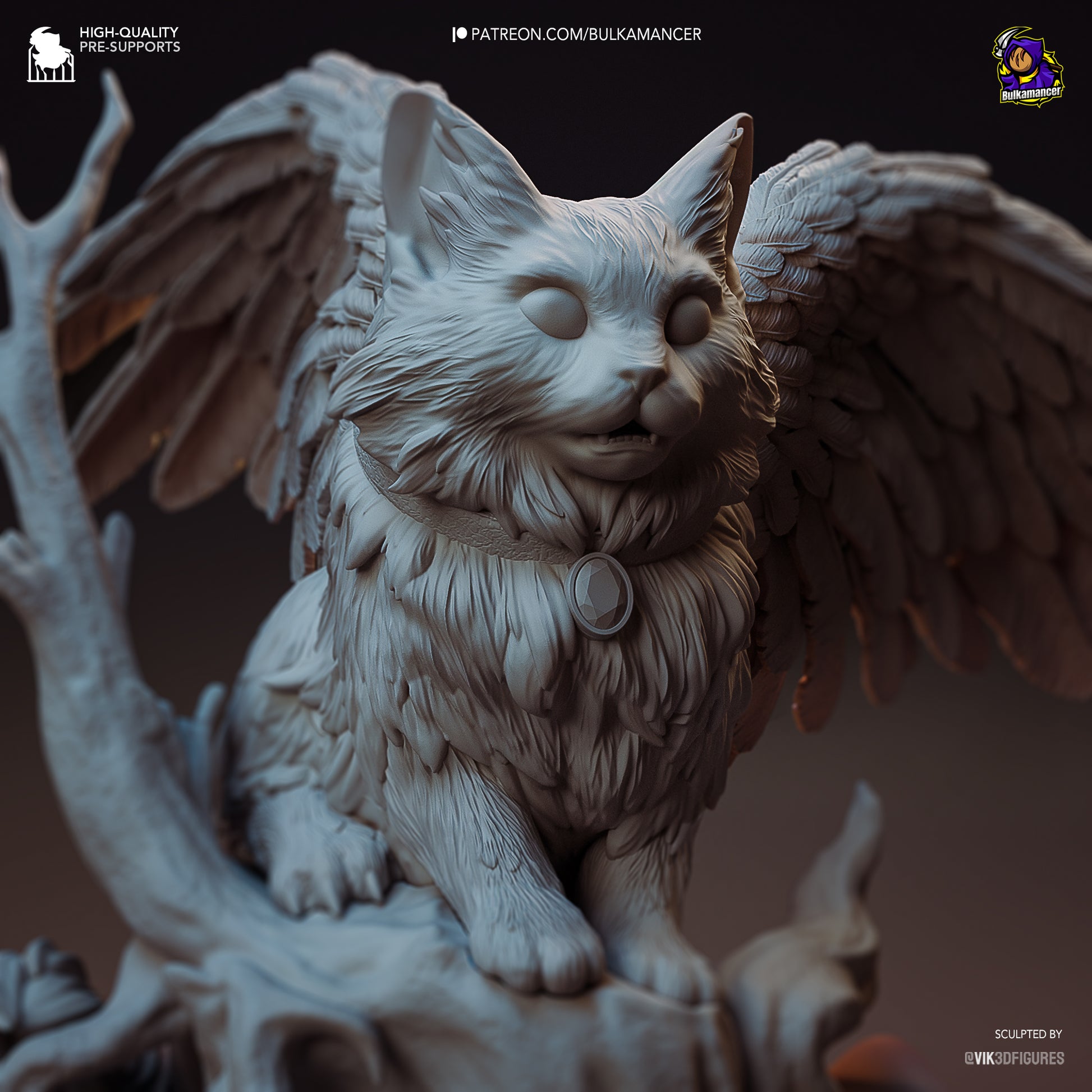 Winged Cat | Resin Garage Kit Figure Game Fan Art | Bulkamancer Sculpts