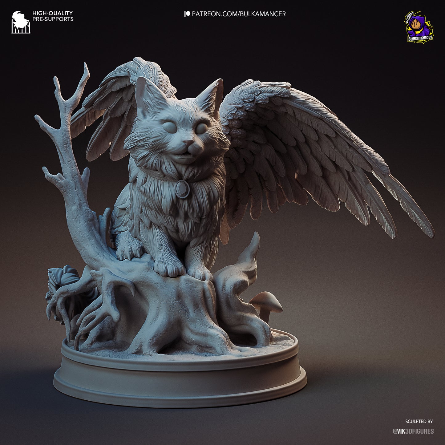 Winged Cat | Resin Garage Kit Figure Game Fan Art | Bulkamancer Sculpts