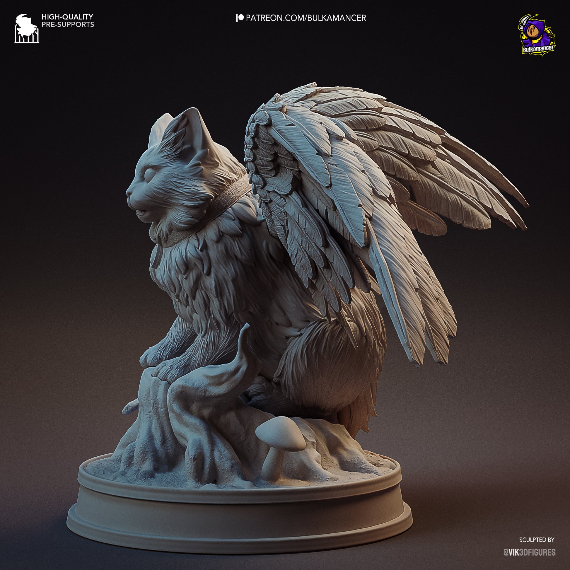 Winged Cat | Resin Garage Kit Figure Game Fan Art | Bulkamancer Sculpts
