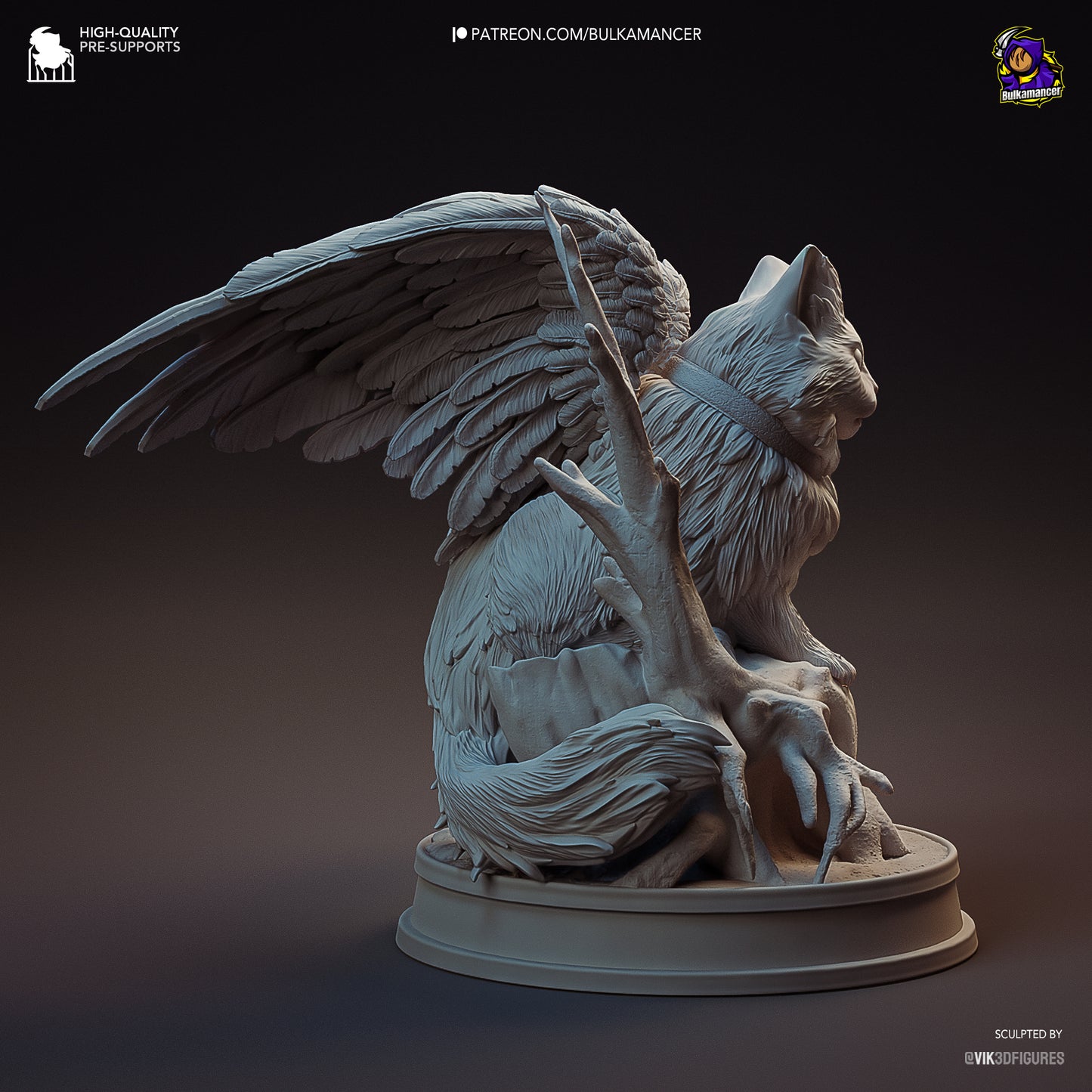 Winged Cat | Resin Garage Kit Figure Game Fan Art | Bulkamancer Sculpts